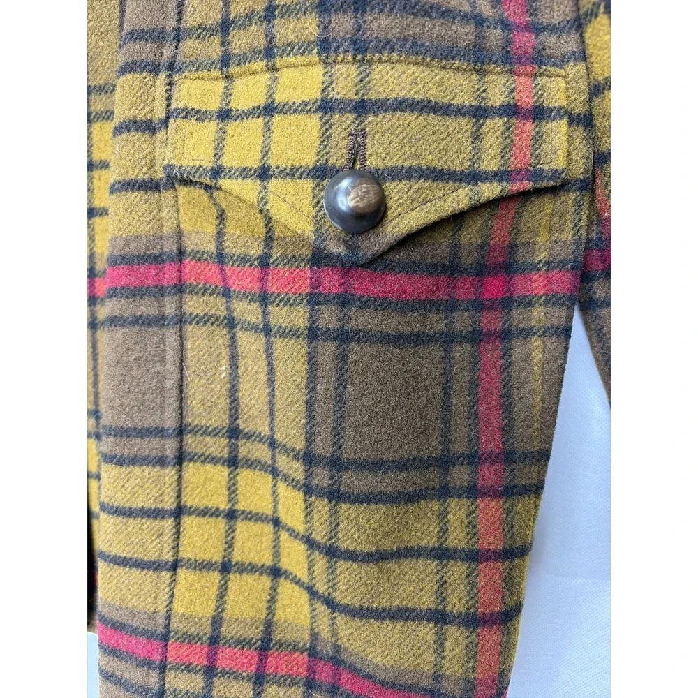 Vintage Banana Republic Made in Italy Wool Plaid Jacket Western Barn Coat M